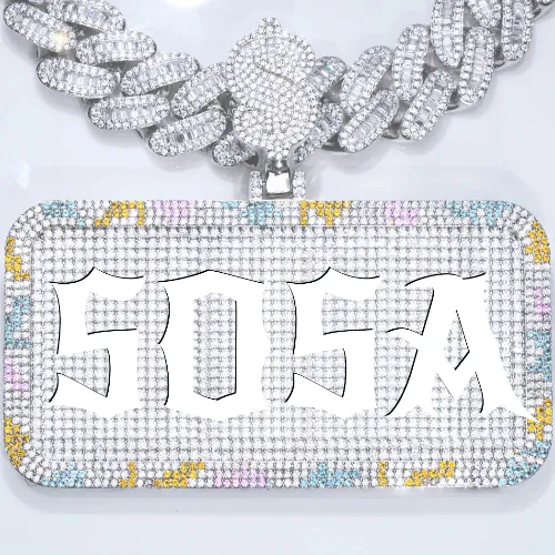 CUSTOM LETTER NECKLACE 3D COLORFUL SQUARE sold by The GUU Shop