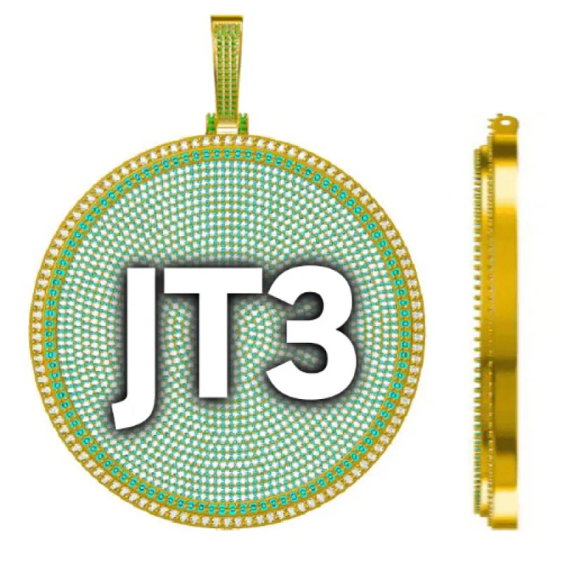 CUSTOM LETTER NECKLACE 3D BIG DISC sold by The GUU Shop