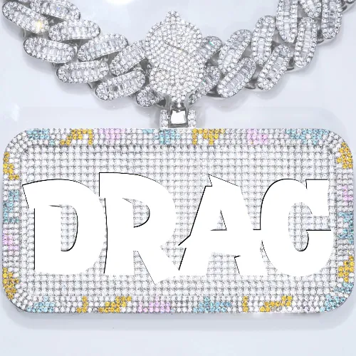 CUSTOM LETTER NECKLACE 3D COLORFUL SQUARE sold by The GUU Shop