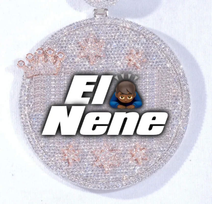 CUSTOM LETTER NECKLACE 3D BIG CROWN DISC sold by The GUU Shop