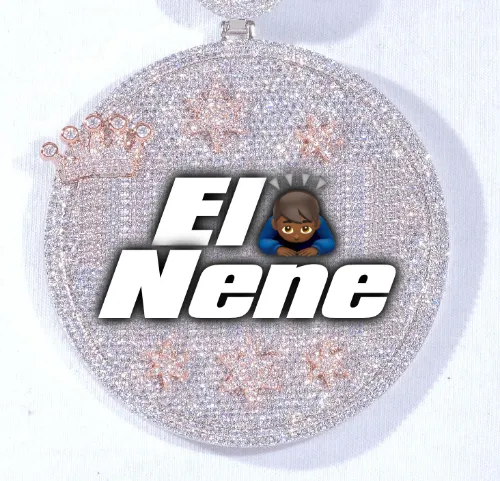 CUSTOM LETTER NECKLACE 3D BIG CROWN DISC sold by The GUU Shop