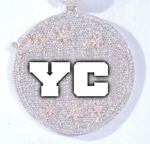 CUSTOM LETTER NECKLACE 3D BIG CROWN DISC sold by The GUU Shop