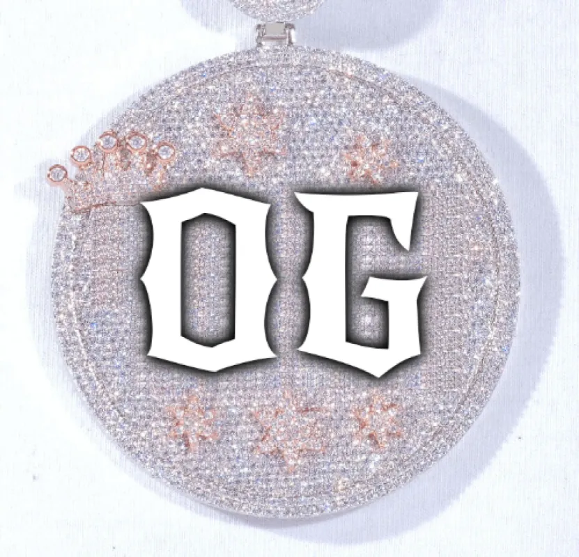 CUSTOM LETTER NECKLACE 3D BIG CROWN DISC sold by The GUU Shop
