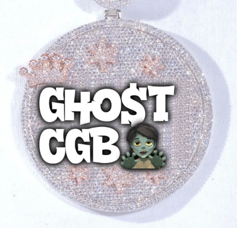 CUSTOM LETTER NECKLACE 3D BIG CROWN DISC sold by The GUU Shop