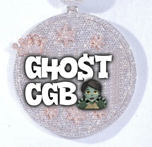 CUSTOM LETTER NECKLACE 3D BIG CROWN DISC sold by The GUU Shop