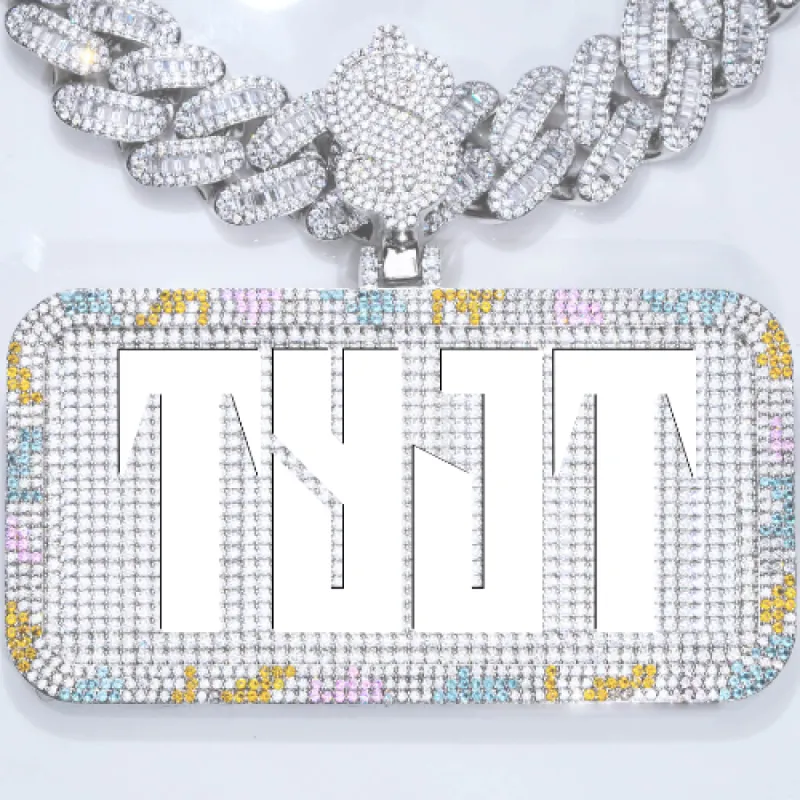 CUSTOM LETTER NECKLACE 3D COLORFUL SQUARE sold by The GUU Shop