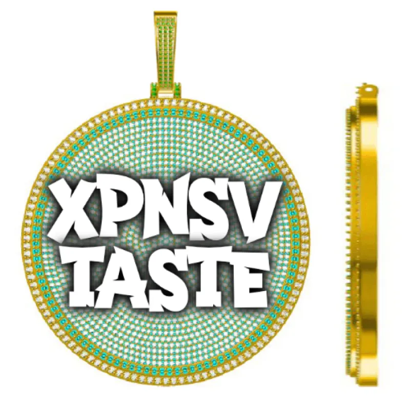 CUSTOM LETTER NECKLACE 3D BIG DISC sold by The GUU Shop