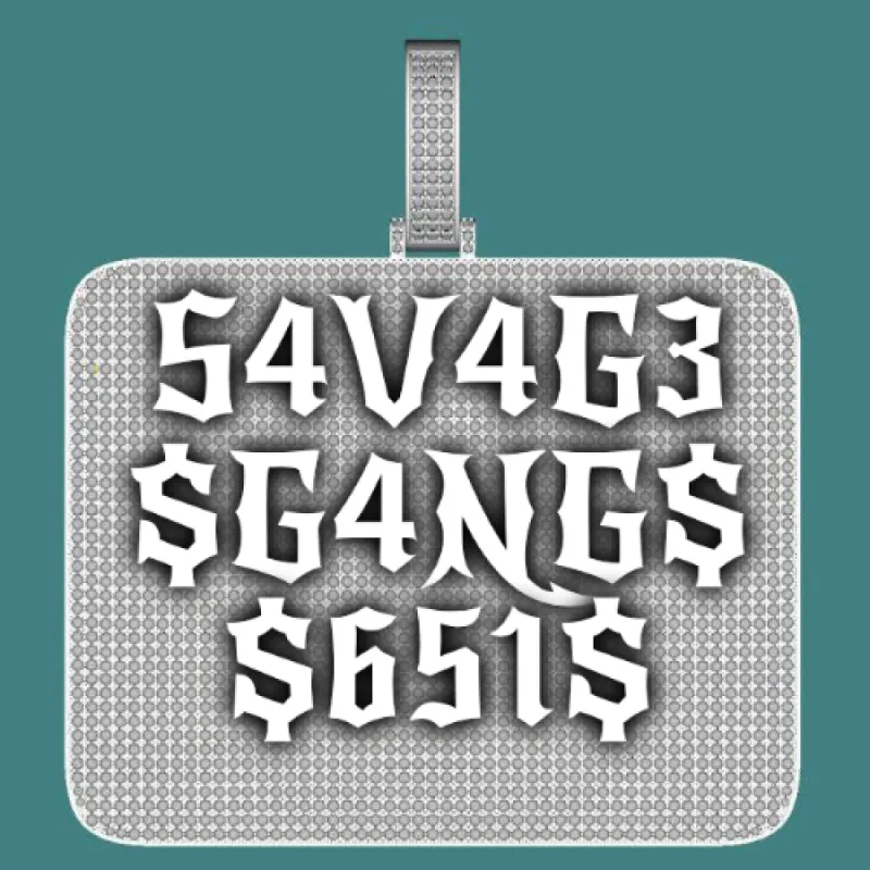 CUSTOM LETTER NECKLACE 3D BIG SQUARE sold by The GUU Shop