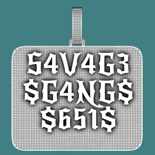 CUSTOM LETTER NECKLACE 3D BIG SQUARE sold by The GUU Shop