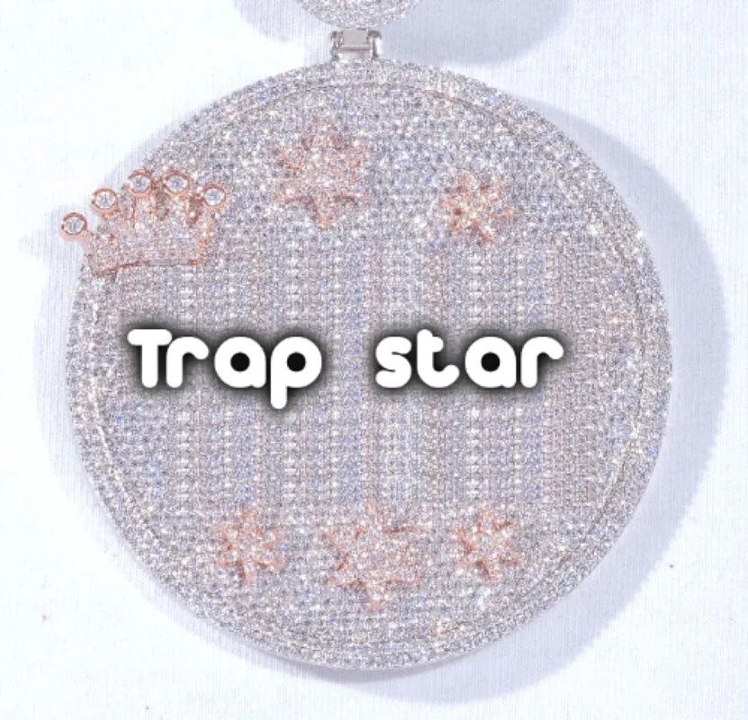 CUSTOM LETTER NECKLACE 3D BIG CROWN DISC made by The GUU Shop