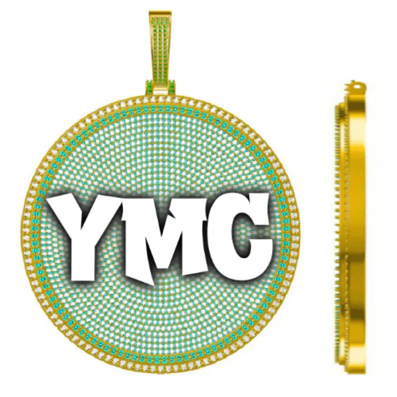 CUSTOM LETTER NECKLACE 3D BIG DISC sold by The GUU Shop