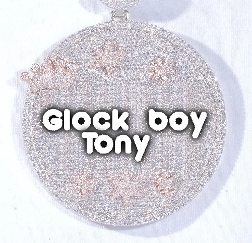 CUSTOM LETTER NECKLACE 3D BIG CROWN DISC sold by The GUU Shop