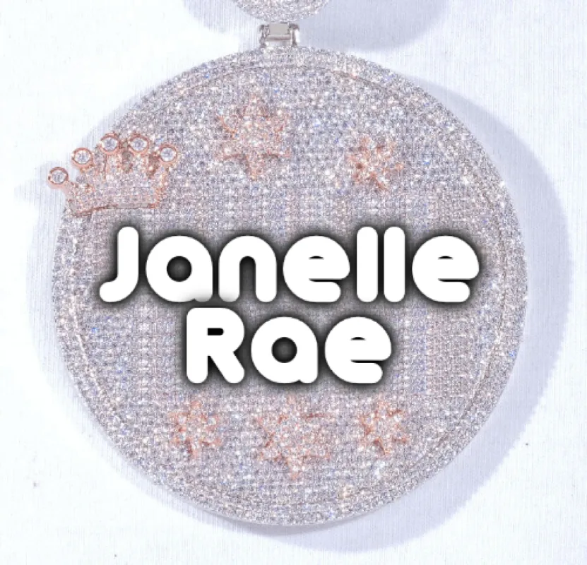 CUSTOM LETTER NECKLACE 3D BIG CROWN DISC sold by The GUU Shop