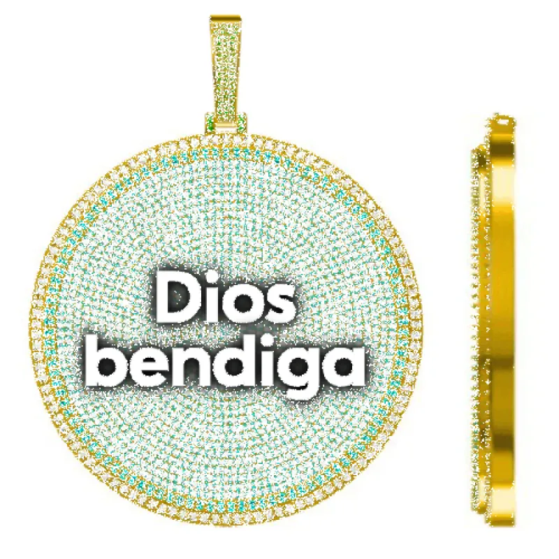 CUSTOM LETTER NECKLACE 3D BIG DISC sold by The GUU Shop