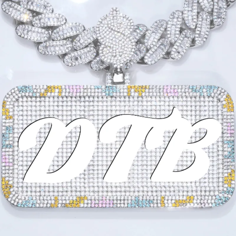 CUSTOM LETTER NECKLACE 3D COLORFUL SQUARE sold by The GUU Shop