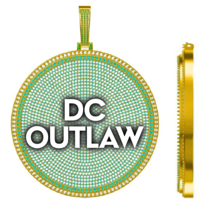 CUSTOM LETTER NECKLACE 3D BIG DISC sold by The GUU Shop