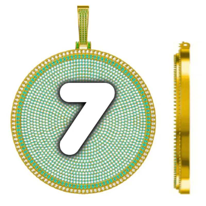 CUSTOM LETTER NECKLACE 3D BIG DISC made by The GUU Shop