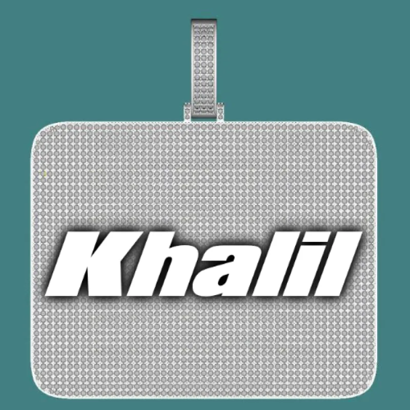 CUSTOM LETTER NECKLACE 3D BIG SQUARE sold by The GUU Shop