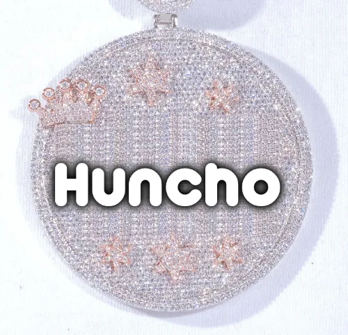 CUSTOM LETTER NECKLACE 3D BIG CROWN DISC sold by The GUU Shop