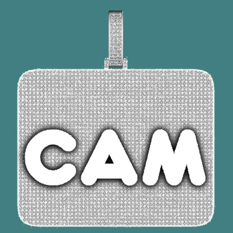 CUSTOM LETTER NECKLACE 3D BIG SQUARE sold by The GUU Shop