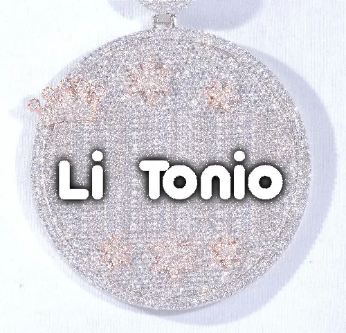 CUSTOM LETTER NECKLACE 3D BIG CROWN DISC sold by The GUU Shop