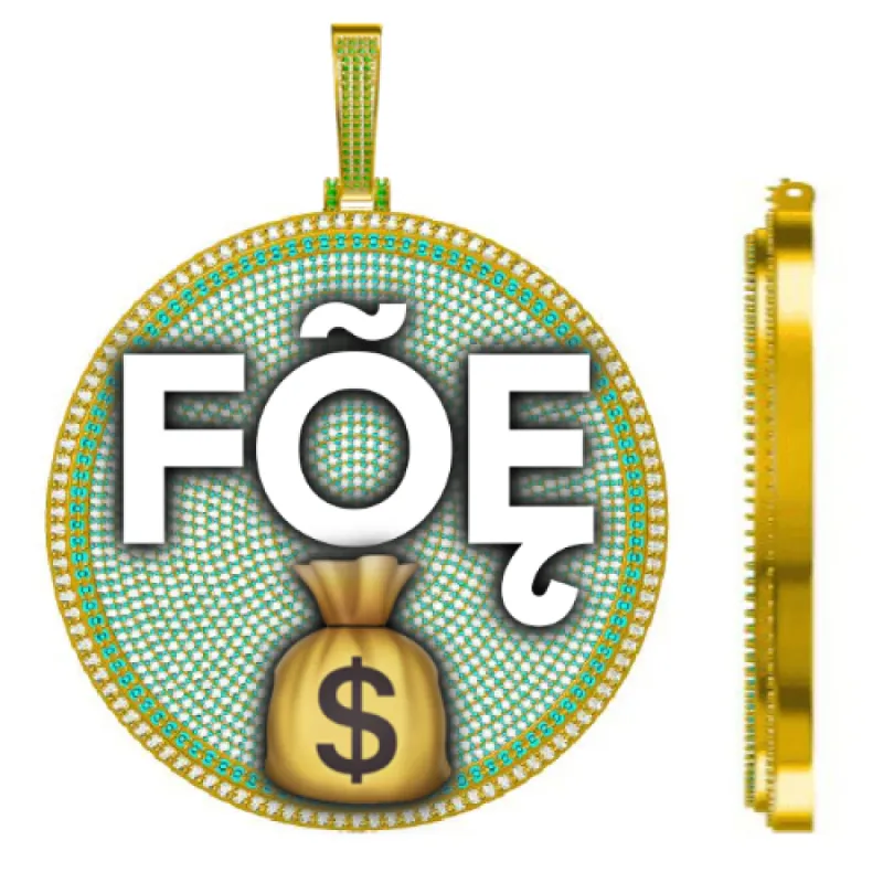 CUSTOM LETTER NECKLACE 3D BIG DISC sold by The GUU Shop