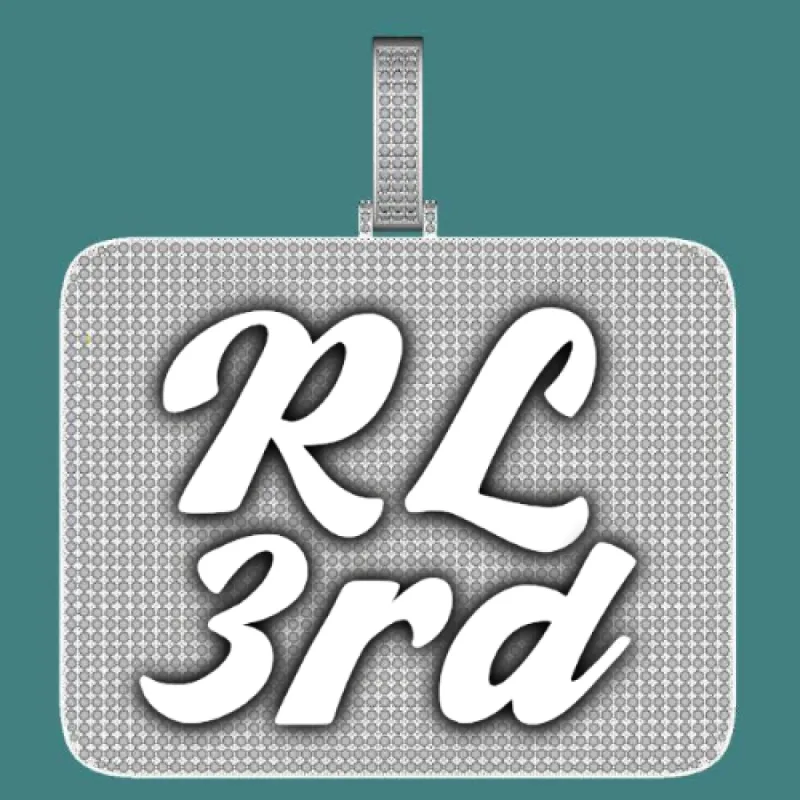 CUSTOM LETTER NECKLACE 3D BIG SQUARE sold by The GUU Shop