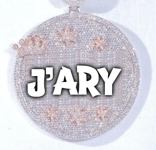 CUSTOM LETTER NECKLACE 3D BIG CROWN DISC sold by The GUU Shop