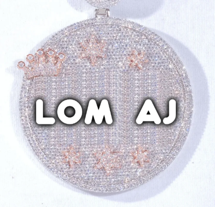 CUSTOM LETTER NECKLACE 3D BIG CROWN DISC sold by The GUU Shop