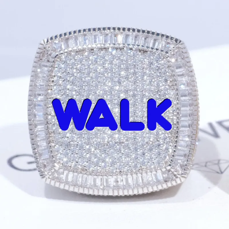 CUSTOM LETTER 3D ICED RING sold by The GUU Shop
