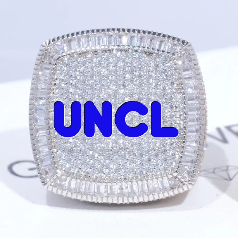 CUSTOM LETTER 3D ICED RING sold by The GUU Shop