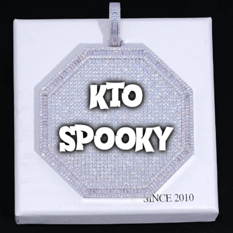 CUSTOM LETTER NECKLACE 3D BIG OCTAGON sold by The GUU Shop