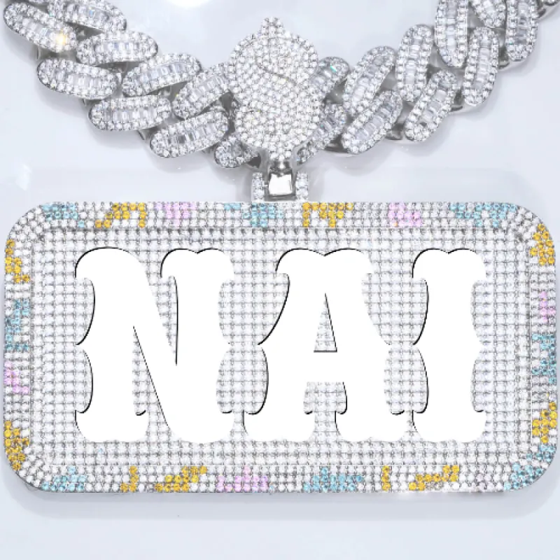 CUSTOM LETTER NECKLACE 3D COLORFUL SQUARE sold by The GUU Shop