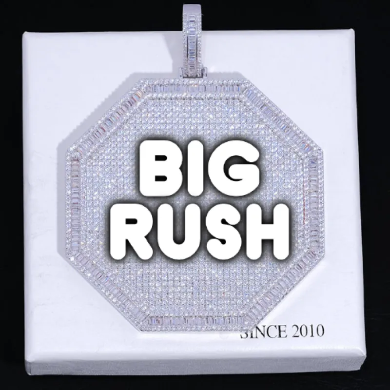 CUSTOM LETTER NECKLACE 3D BIG OCTAGON sold by The GUU Shop