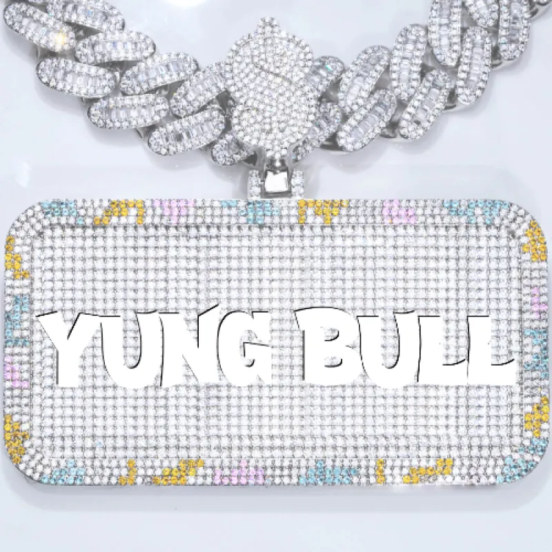 CUSTOM LETTER NECKLACE 3D COLORFUL SQUARE sold by The GUU Shop