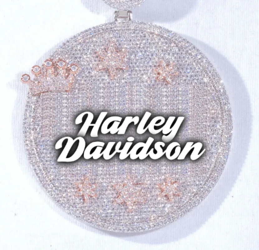 CUSTOM LETTER NECKLACE 3D BIG CROWN DISC sold by The GUU Shop