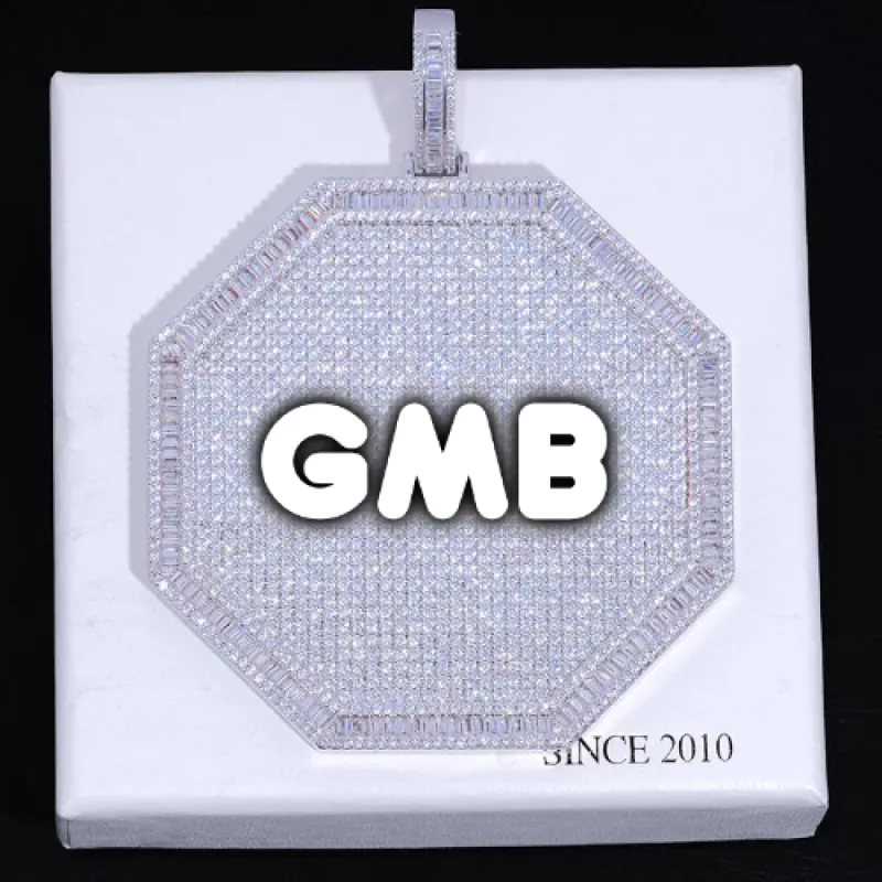 CUSTOM LETTER NECKLACE 3D BIG OCTAGON sold by The GUU Shop