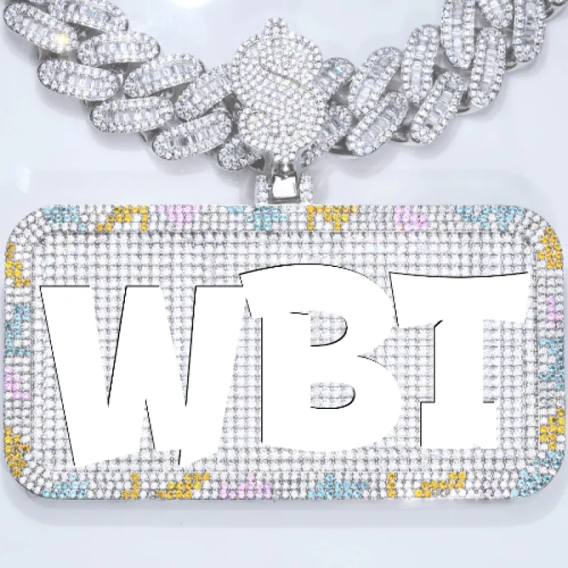 CUSTOM LETTER NECKLACE 3D COLORFUL SQUARE sold by The GUU Shop