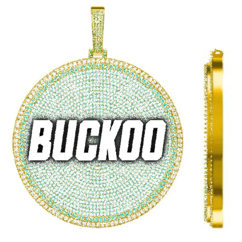 CUSTOM LETTER NECKLACE 3D BIG DISC sold by The GUU Shop