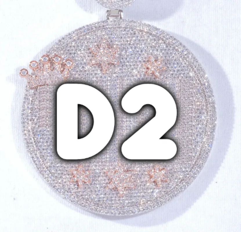 CUSTOM LETTER NECKLACE 3D BIG CROWN DISC sold by The GUU Shop