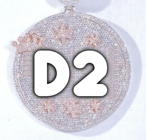 CUSTOM LETTER NECKLACE 3D BIG CROWN DISC sold by The GUU Shop