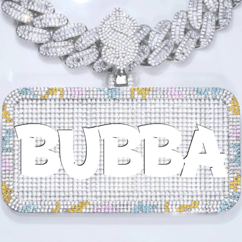 CUSTOM LETTER NECKLACE 3D COLORFUL SQUARE sold by The GUU Shop