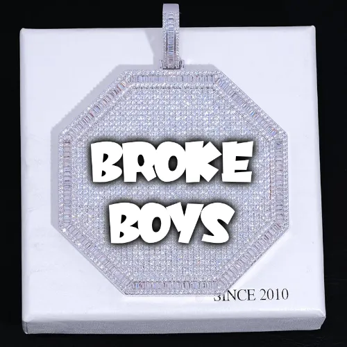 CUSTOM LETTER NECKLACE 3D BIG OCTAGON sold by The GUU Shop