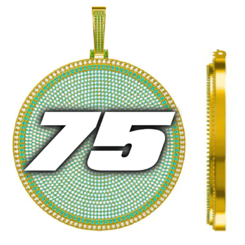 CUSTOM LETTER NECKLACE 3D BIG DISC sold by The GUU Shop