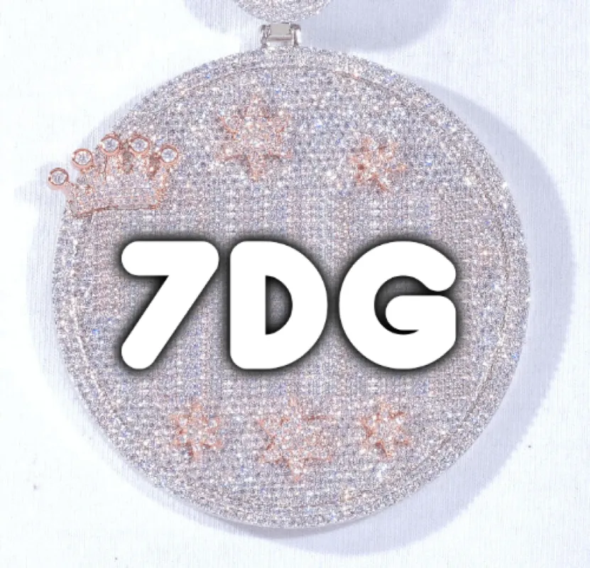CUSTOM LETTER NECKLACE 3D BIG CROWN DISC sold by The GUU Shop