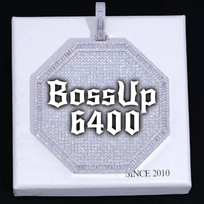 CUSTOM LETTER NECKLACE 3D BIG OCTAGON sold by The GUU Shop