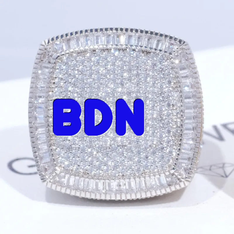 CUSTOM LETTER 3D ICED RING sold by The GUU Shop