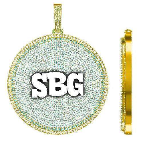 CUSTOM LETTER NECKLACE 3D BIG DISC sold by The GUU Shop