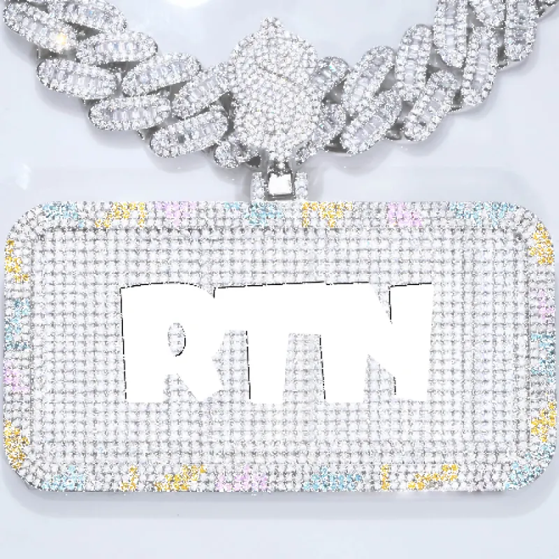 CUSTOM LETTER NECKLACE 3D COLORFUL SQUARE sold by The GUU Shop