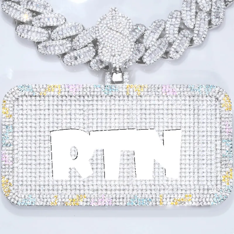 CUSTOM LETTER NECKLACE 3D COLORFUL SQUARE sold by The GUU Shop